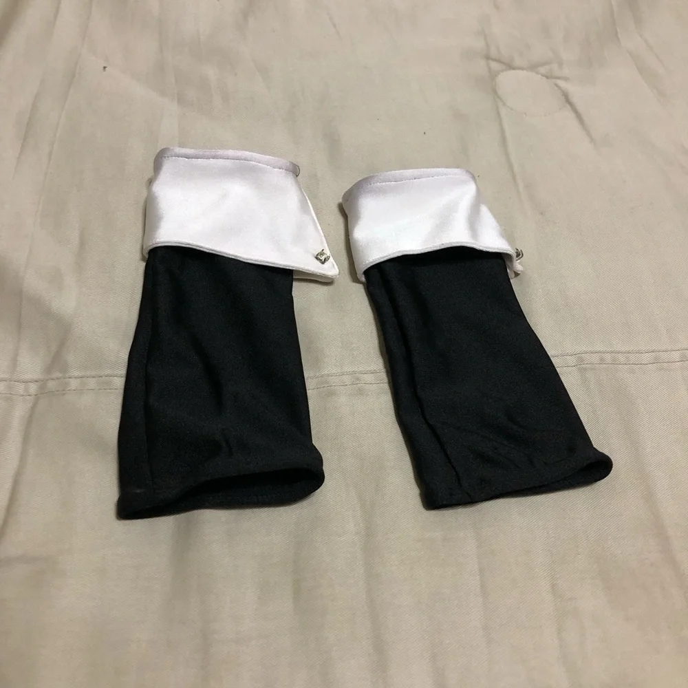 Black and White girls cuffed partial sleeves for dress up